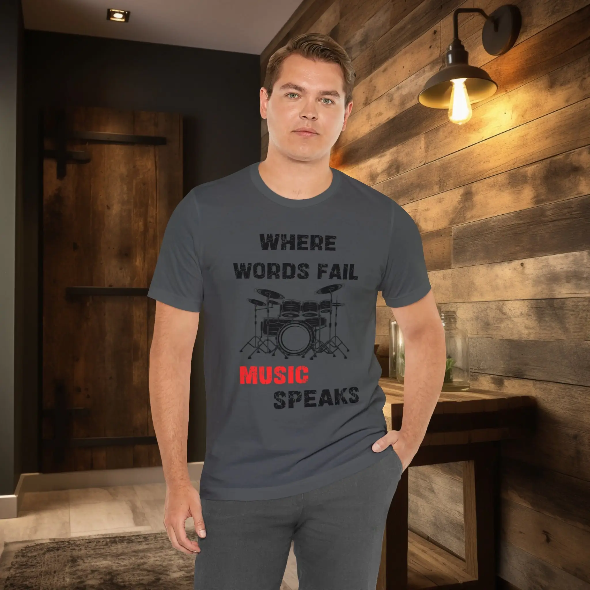 Where Words Fail Music Speaks Drum Jersey  T Shirt