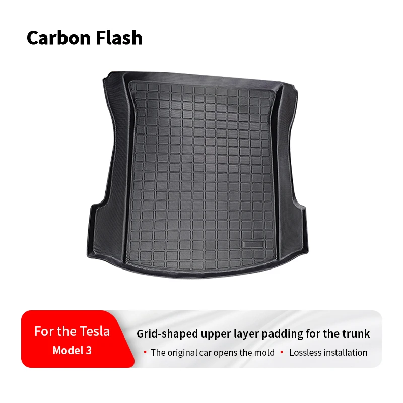 

Suitable for 2021-2023 Tesla Model 3 checkered trunk cushion upper layer TPE material