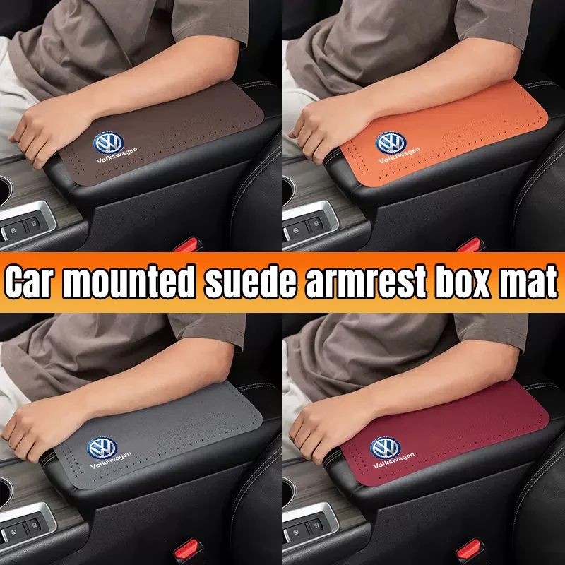 Car Armrest Mats Memory Foam Arm Rest Cushion Interior Accessories For VW GTI Polo Golf Passat Tiguan Arteon Touareg Taigo Caddy