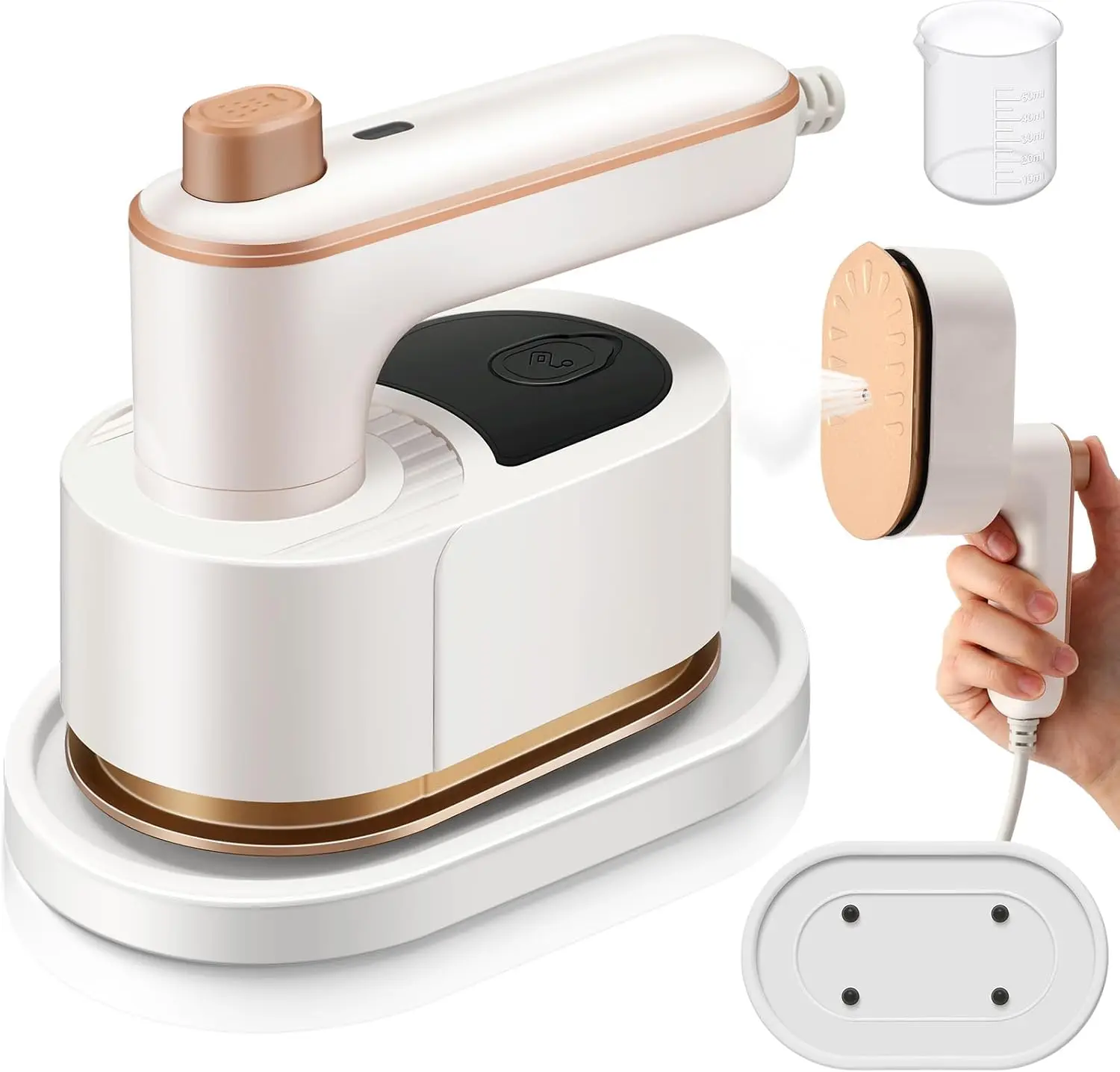 1 Piece 40W Handheld Steam Iron, 180 ° Rotating Handle Ceramic Heating Plate, Portable Travel Garment Ironing Machine, Suitable for Abaya Black Robes, Home Dormitory Use, Holiday Gift, Steam Iron.