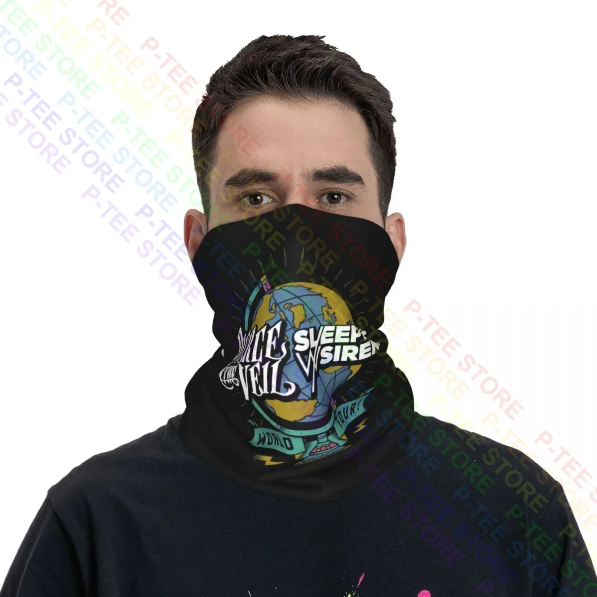 World Tour Pop Punk Pierce The Veil Sleeping With sirene 2015 Neck ghetta Bandana sciarpa maschera per il viso uomo donna