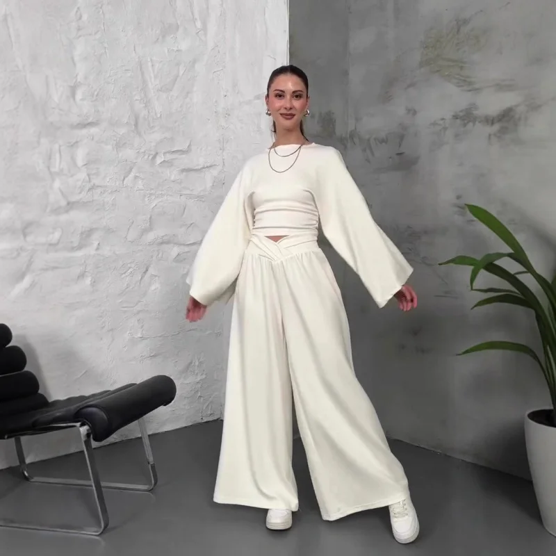 

2025New Autumn Style Simple Sexy Fashion Long Sleeve Long Dress Set