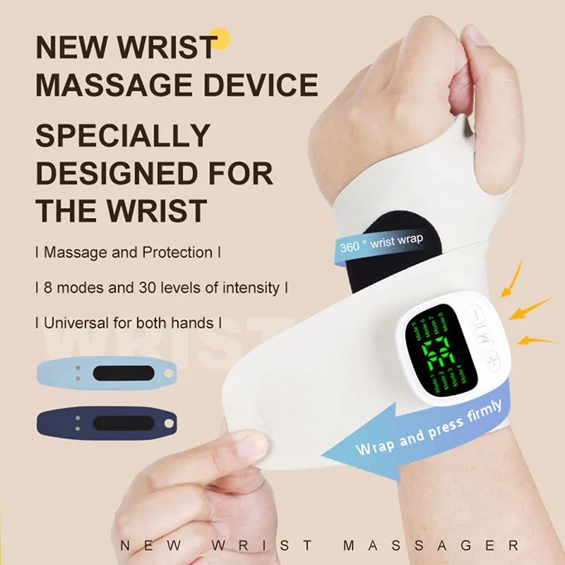 

Electric Cordless Wrist Massager Vibration Relieves Tenosynovitis Rechargeable for Carpal Tunnel Fatigue Relief