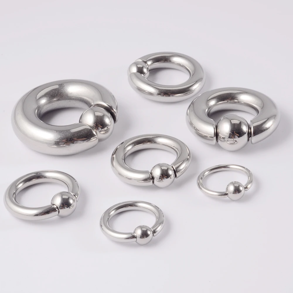 1-3PCS Big Large Gauge Captive Bead Nose Ring Septum Hoop Stainless Steel Earrings BCR Barbell Piercings Plug Expander Guauge