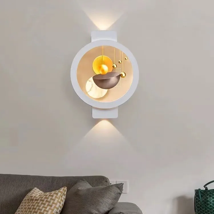 Bedside Lamp Bedroom Background Living Room Stairs Mural Wall Lamp Creative New Bedside Lamp