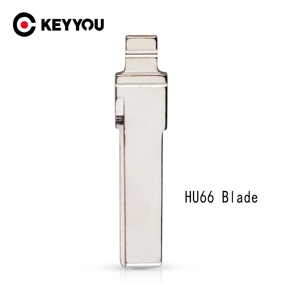 KEYYOU Replacement Flip Folding Remote Key Blade Car Key Blank For Audi A6L Original Blade Remote Key Uncut HU66 Blade