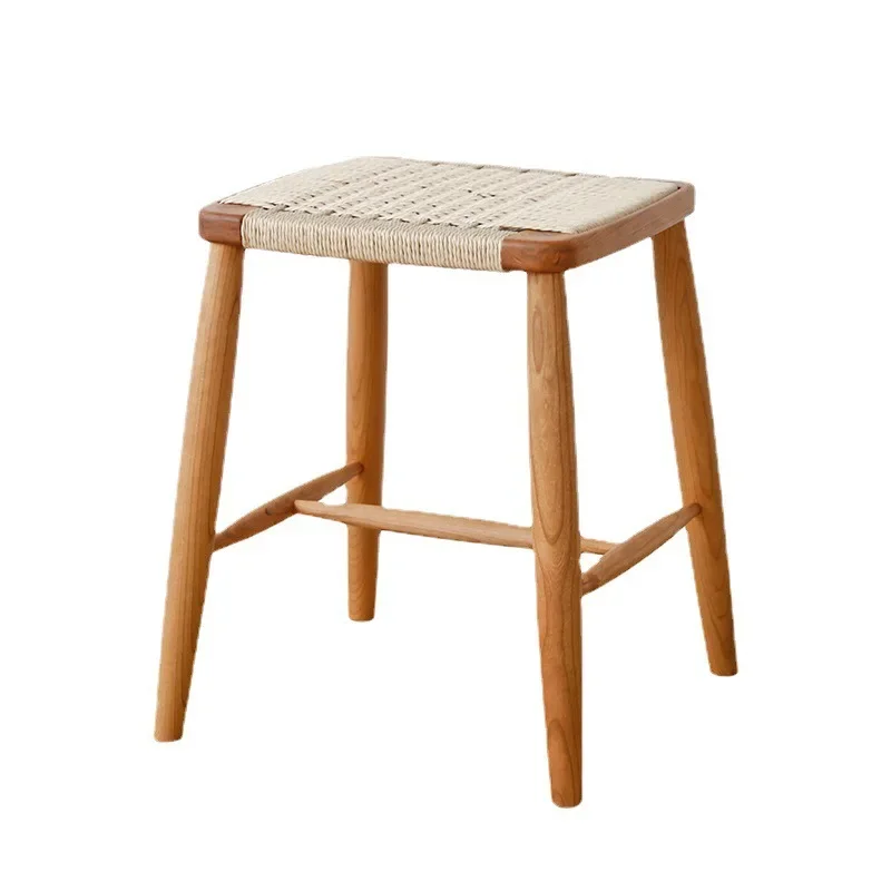 

Woven stool, makeup stool, solid wood crocheted , household goods stool, dining , dining chair, wooden woven hemp
