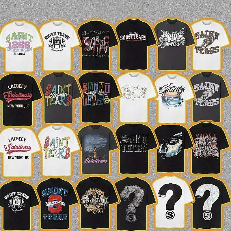 Conjunto informal para jóvenes y adultos, ropa de moda imprescindible, camiseta gráfica de moda, ropa de calle de manga corta Unisex, Top con estampado Retro