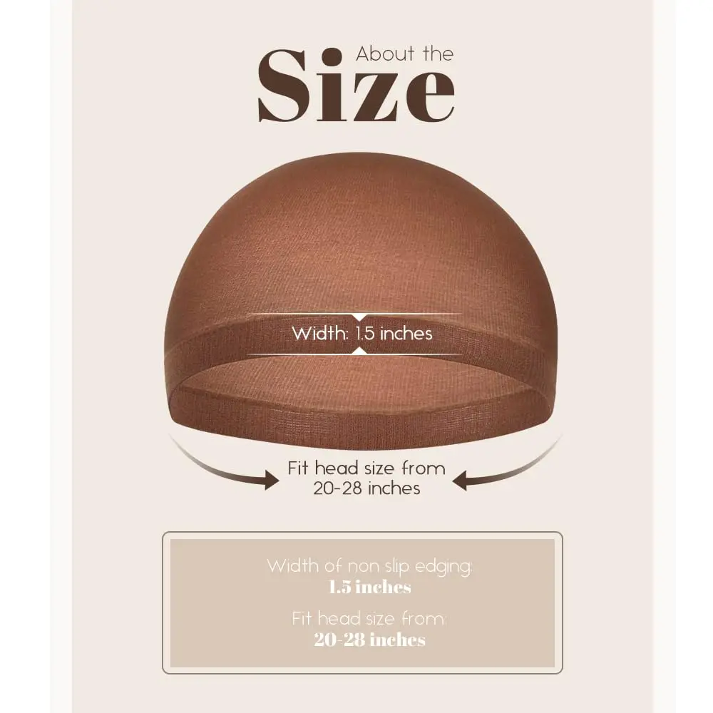 Wholesale 24 PCS High Quality Brown Wig Caps for Women, Stocking Cap for Lace Front Wig Cap