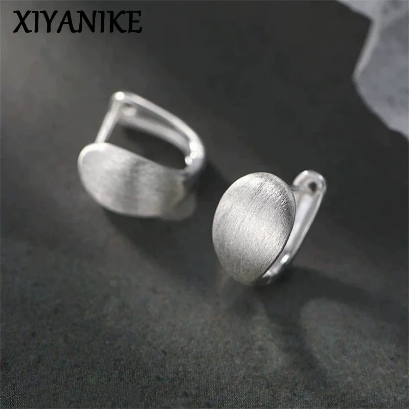 XIYANIKE Brushed Curved Surface Mini Hoop Earrings For Women Classic Fashion New Jewelry Gift Party серьги женские