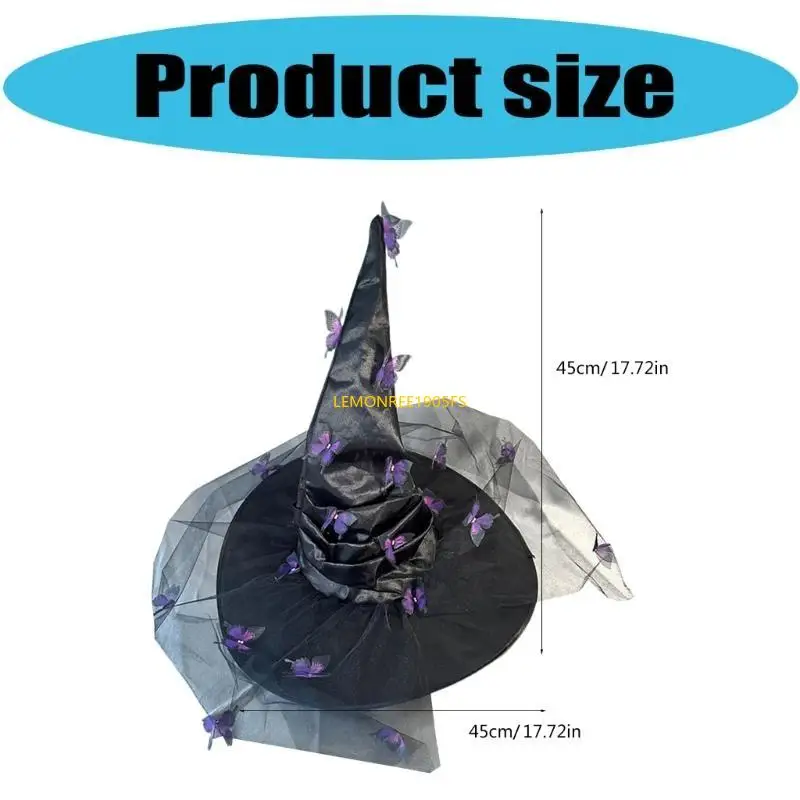 

DXAE Black Wizard Hat Halloween Witch Hat Cosplay Witch Hat Party Costume Wizard Hat