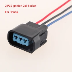 2Pcs 6189-0728 For Honda Accord Odyssey CRV Civic Ignition Coil Socket Connector Plug 3 Pin Wiring Harness Accessories