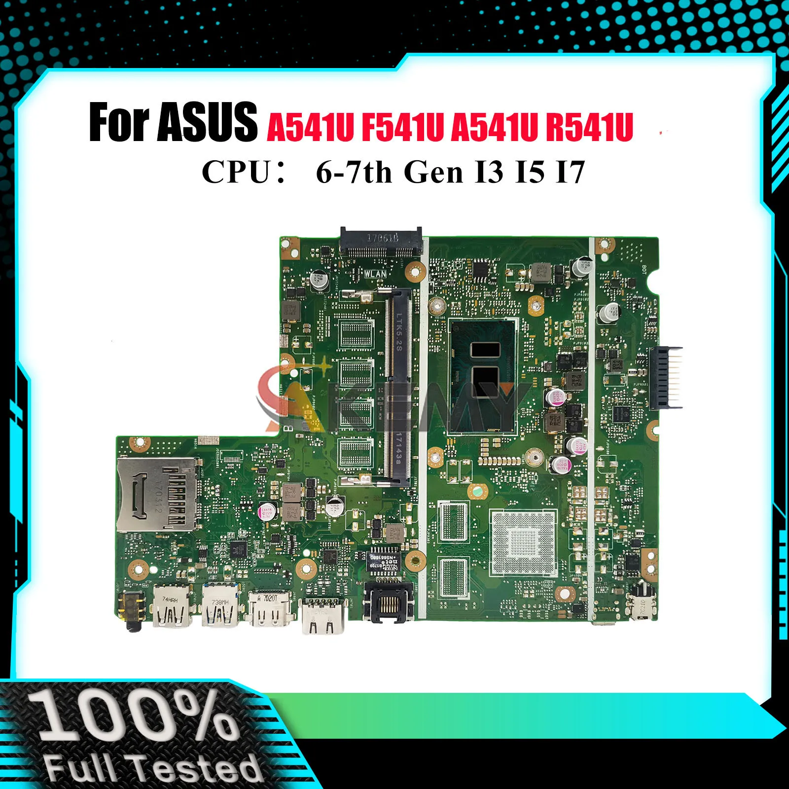 X541UAK Laptop Motherboard For ASUS X541U A541U R541U X541UJ A541U X541UA X541UV X541UVK F541U X541UAK Mainboard W/ I3 I5 I7 CPU