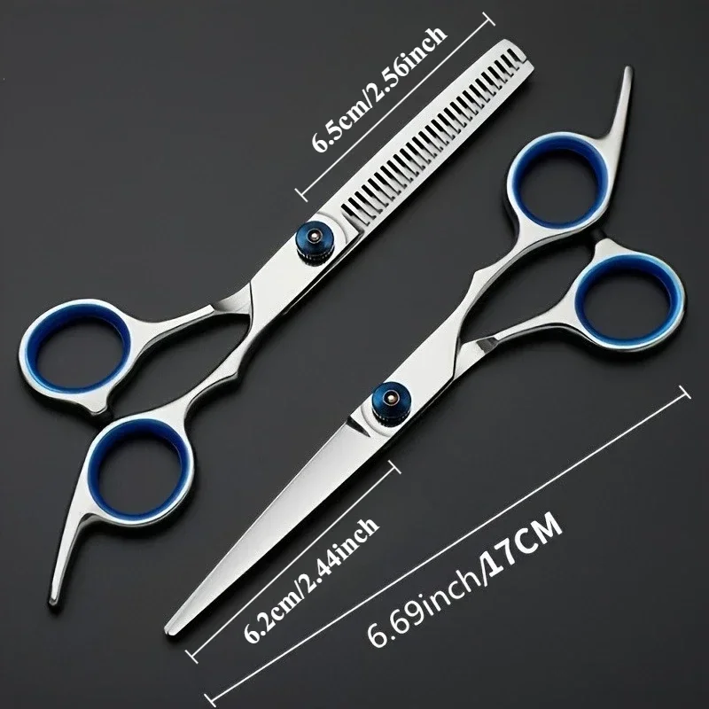 2pcs Professional Haircut Scissors Set - Flat Teeth for Thinning & Texturizing, Alcohol-Free, Ideal for All Hair Types