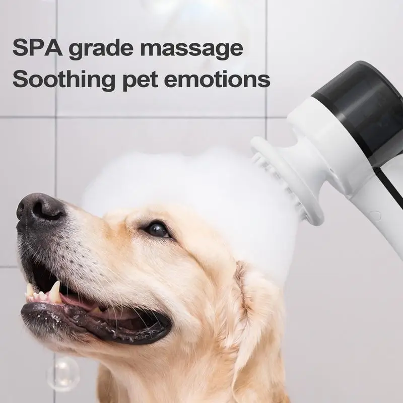 

Dog Soap Brush Electric Dog Shampoo Dispenser Soft Bubble Massage Comb Fast Charging For Shower Washing Grooming Bathtub