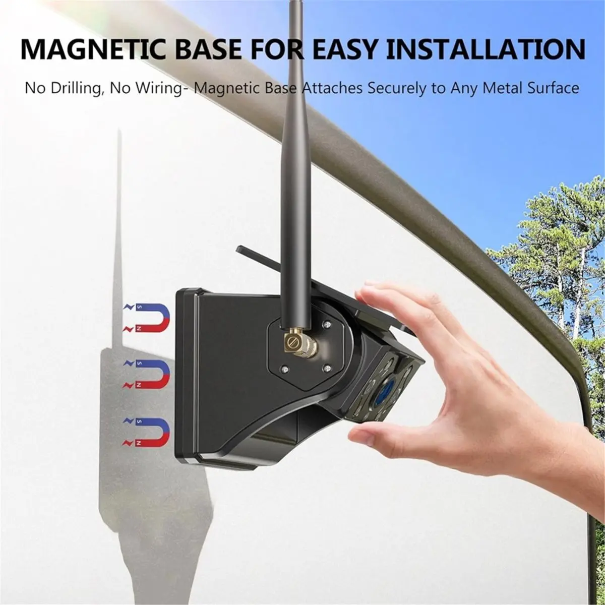 Magnetic Solar Wireless RV Backup Camera, 1080P 7