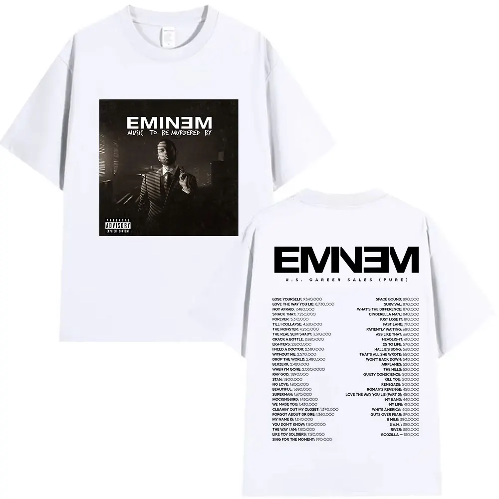 مغني الراب Eminem Mvsic To Be Mvrder By Tour 2025 جرافيك تي شيرت الرجال الهيب هوب ريترو مريح القطن تي شيرتات قصيرة الاكمام الشارع الشهير #2