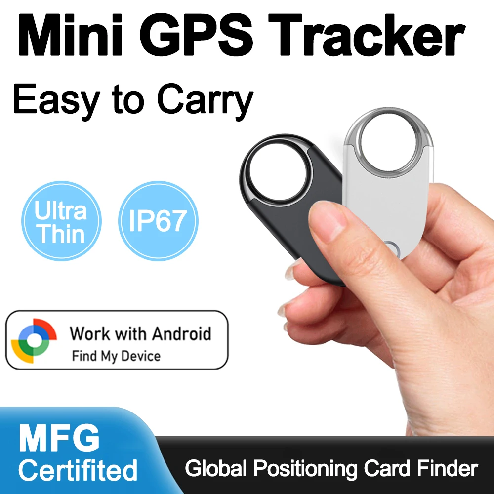 Bluetooth GPS Tracker, Smart Tag Tracking Device, Item Finder for Keys, Wallet, Luggage, Pets, Works with Google Find Hub Device