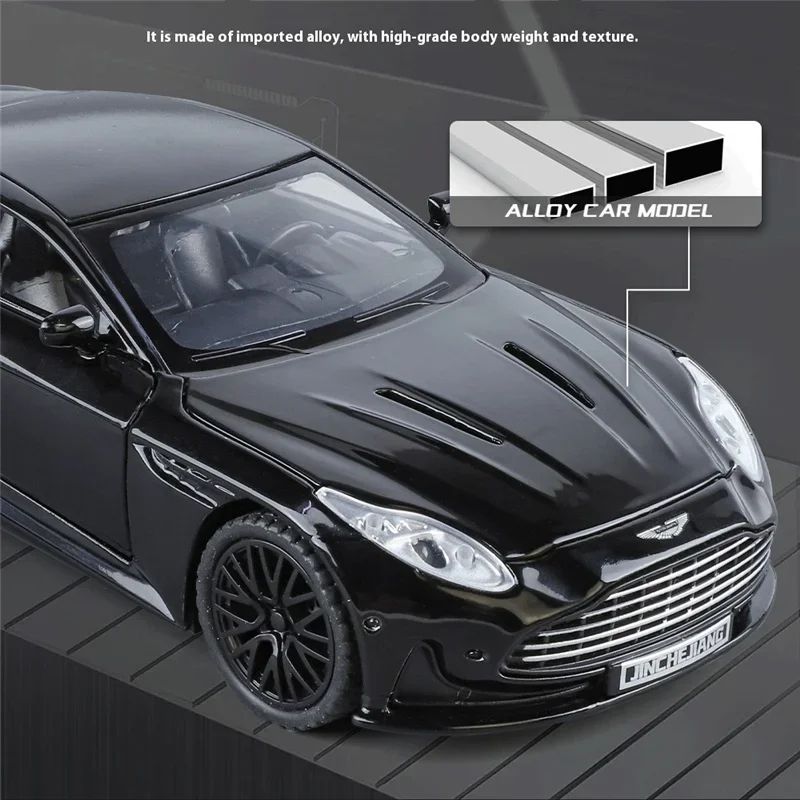 1/32 DB12 GT 쿠페 합금 스포츠카 모델 다이캐스트 금속 레이싱 차량 자동차 모델 시뮬레이션 소리와 빛 어린이 장난감 선물