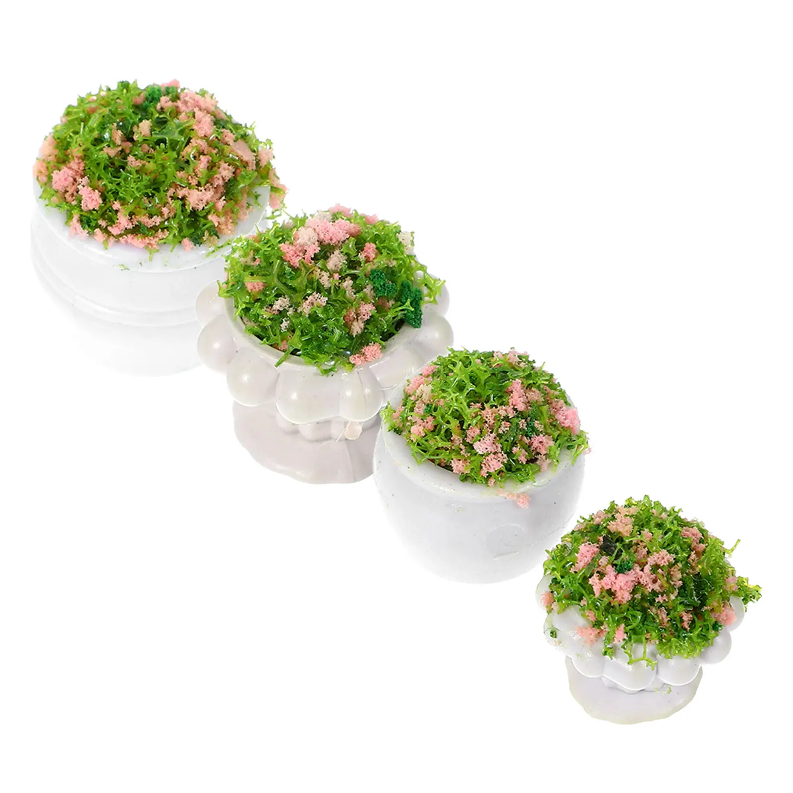 

Набор из 4 искусственных цветочных композиций для ландшафтного дизайна, высококачественные искусственные растения для небольшого сада, DIY украшение для рабочего стола, имитация растений