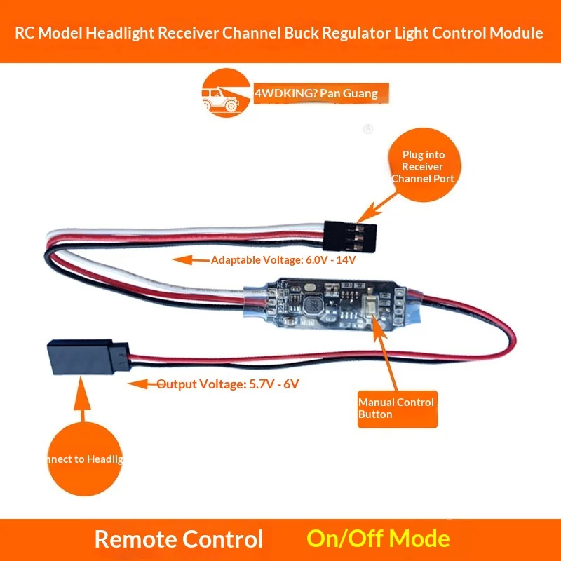 4WDKING RC Light Controller Module Voltage Regulator with Multiple Lighting Modes for Crawler Truck LED Upgrade