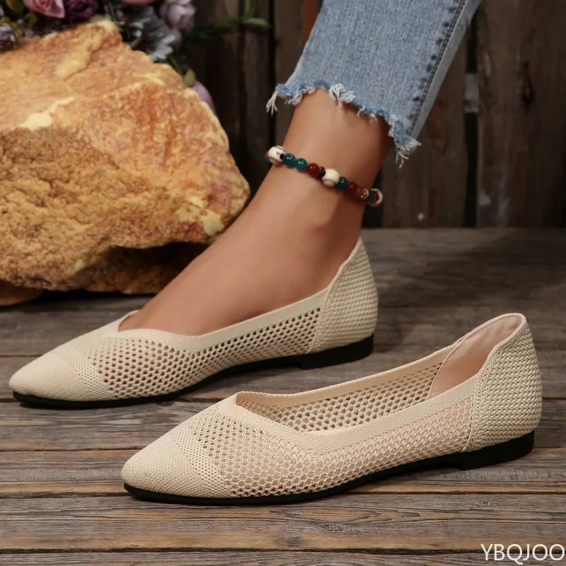 春の新作、秋のカラーブロック、中空フラットシューズ、カジュアルで快適な柔らかいソール、レディースシューズ、ファッショナブルで多用途なレディースシューズ