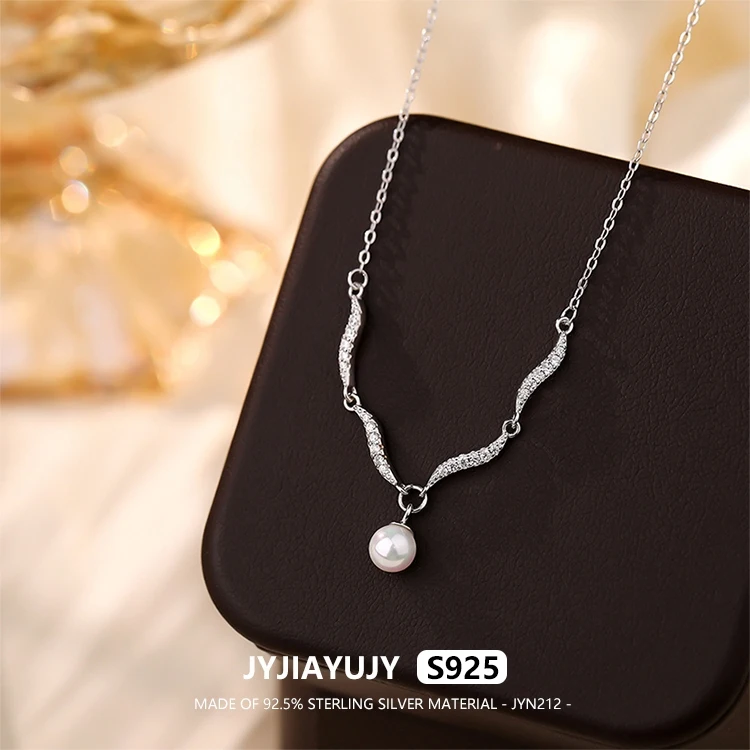 

JYJIAYUJY 100% цельно оригинальный кулон из стерлингового серебра S925, ожерелье, цепочка в форме полумесяца, жемчуг, модные ювелирные изделия, подарок на каждый день JYN212