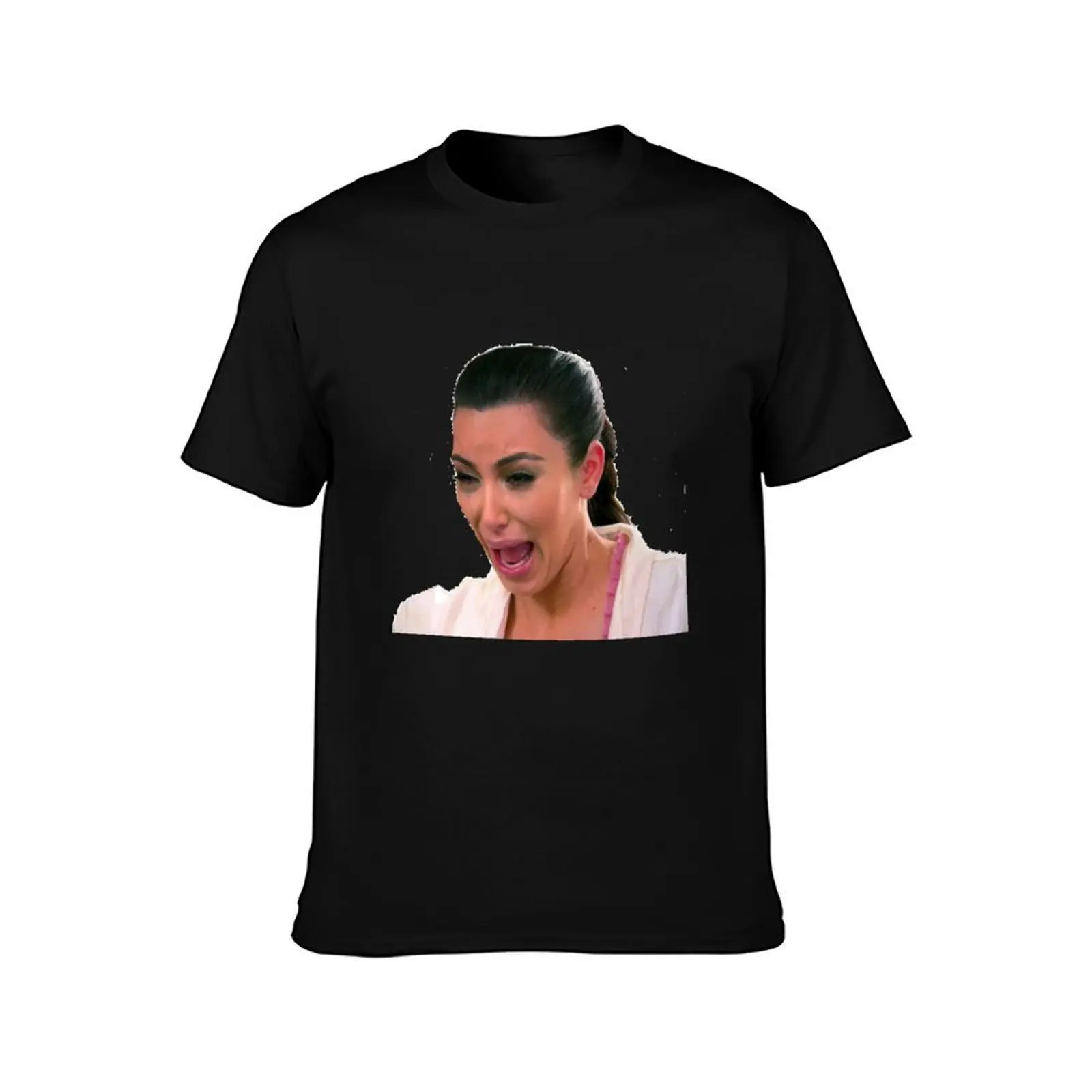 Kim K Crying Face T-Shirt Summer Fashion Casual Tee Shirt T-Shirt