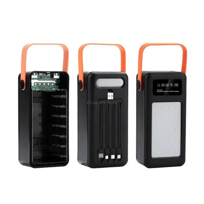 DIY 21 x 18650 PD QC3.0 USB 10W 22.5W Battery Storage Box Fast Wireless Charging Case 18650 Battery Holder