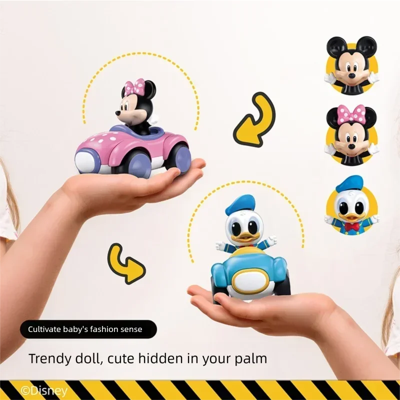 Kawaii ديزني ميكي ميني دونالد داك الجمعية الجمود سيارة أنيمي الأجهزة الطرفية اللعب الجمود نموذج سيارة الاطفال لتقوم بها بنفسك اللعب هدية عيد