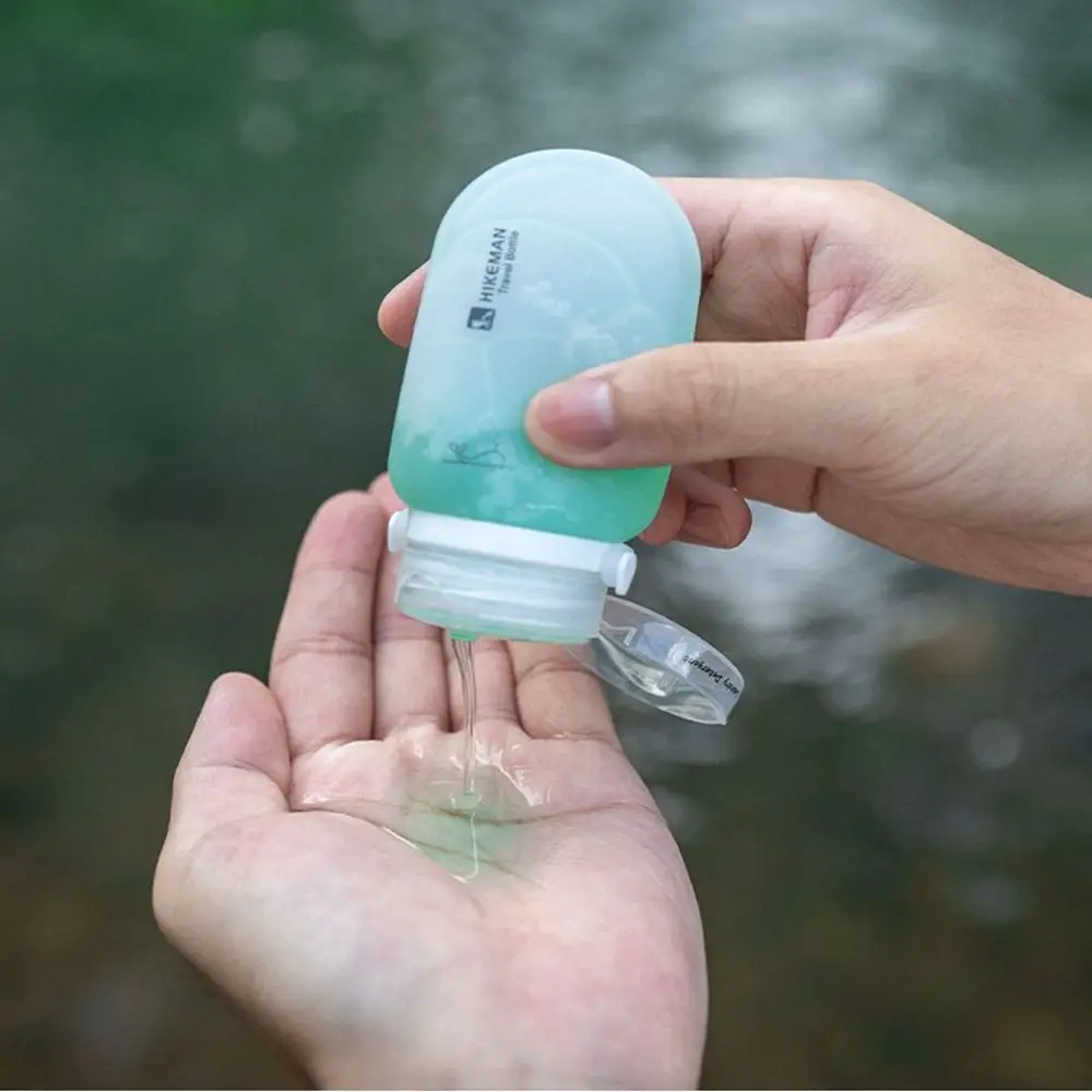 ขวดพลาสติกแบบพกพาสำหรับใส่เครื่องสำอางเดินทางแคมป์ปิ้ง ขนาด 60 มล. ป้องกันการรั่วซึม เติมได้ ขวดบีบสำหรับใส่เครื่องสำอางเหลว