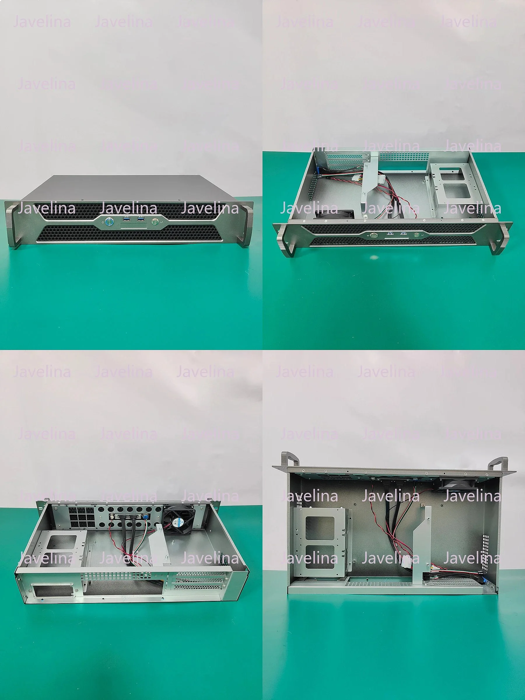 2U Short Depth 250mm Aluminum Alloy Rack Mount ITX Server Chassis with USB3.0