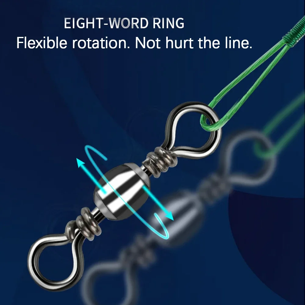 DNDYUJU-سلك قائد للصيد من الفولاذ المقاوم لللدغة ، سلك صلب ، ملحق دوار ، قلب رصاص ، مقود ، 20 50 #3