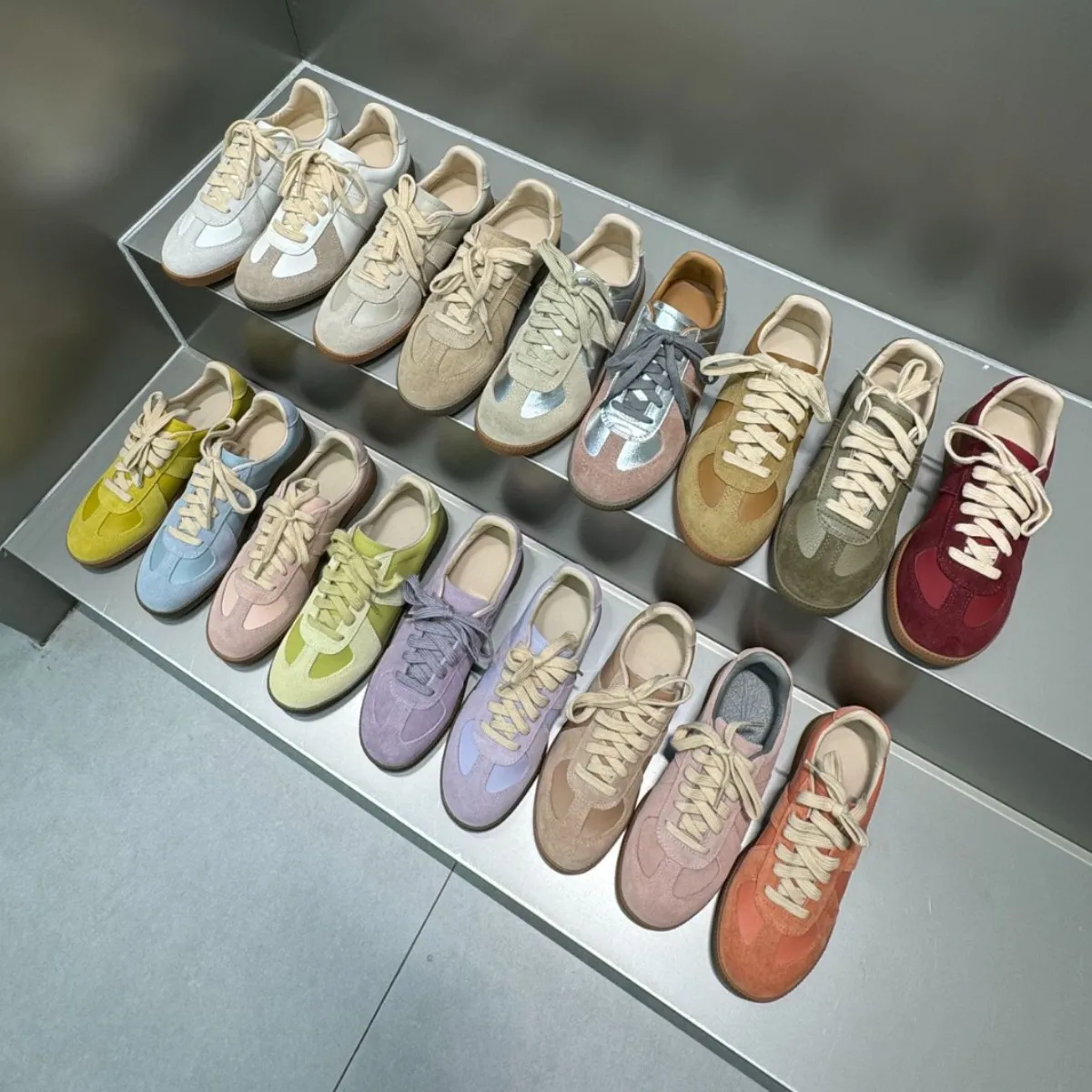 

MORAZORA 25 Colors Luxury Women Sneakers Lace Up Retro Cow Suede Leather Flat Sneakers four seasons Casual Flat Shoes