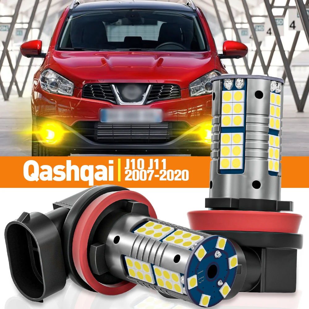 2pcs LED Fog Light For Nissan Qashqai J10 J11 2007-2020 2008 2009 2010 2011 2012 2013 2014 2015 2016 Accessories Canbus Lamp