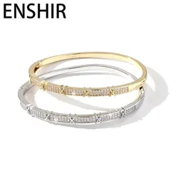 ENSHIR Silver Color Cuff Bangles Bracelets for Woman Wrist Waterproof Bangles&Bracelet Simple Jewelry Gift