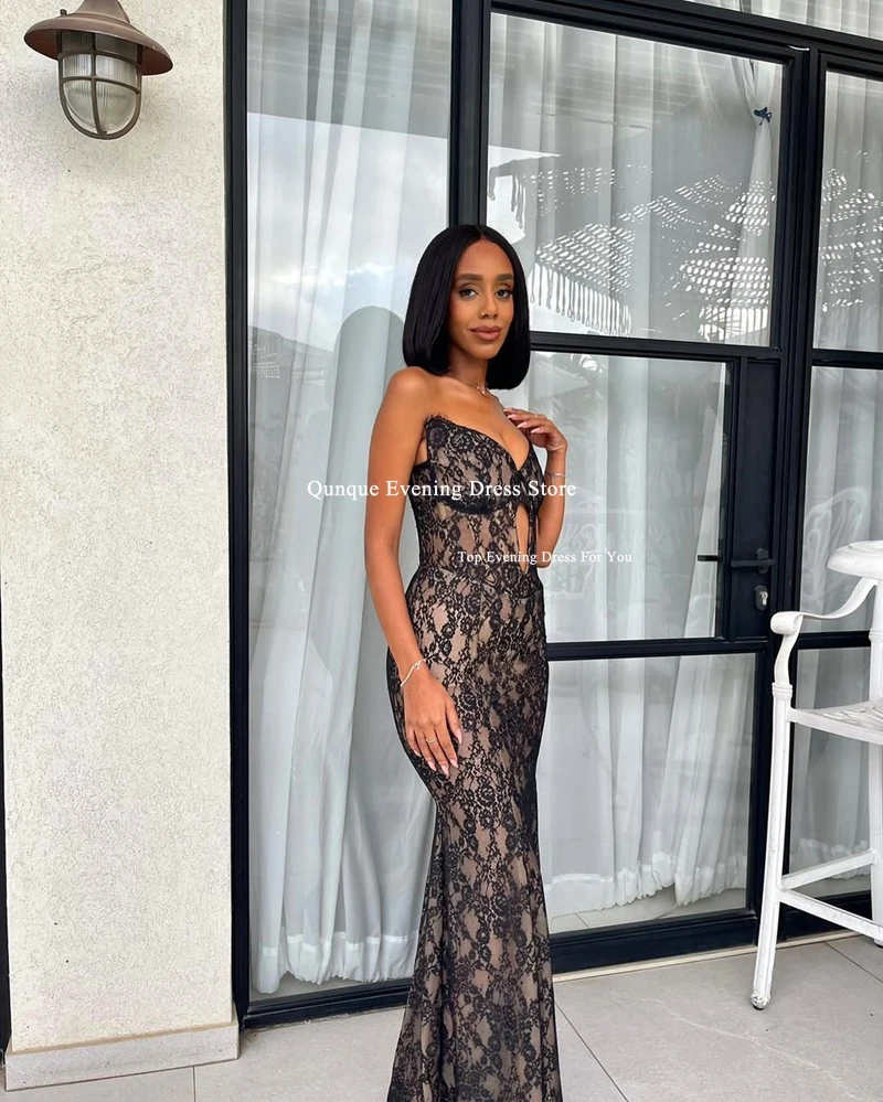 ชุดราตรีทรงเมอร์เมดสุดเซ็กซี่ แขนกุด ผ้าลูกไม้ สำหรับงานพรอม งานเลี้ยงกลางคืน งานปาร์ตี้คลับ ดีไซน์หรูหราแบบดารา สามารถสั่งตัดได้
