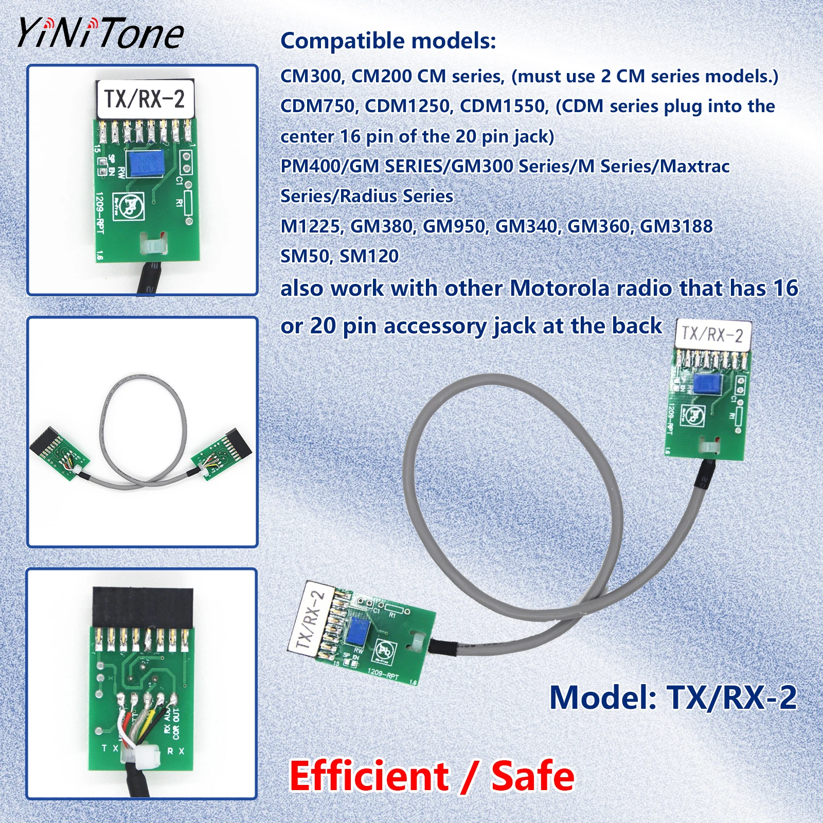 

Dual relay interface talkthrough repeater cable For Motorola radio CDM750 M1225 GM300 duplexer Interface Time Two-Way Delay Line