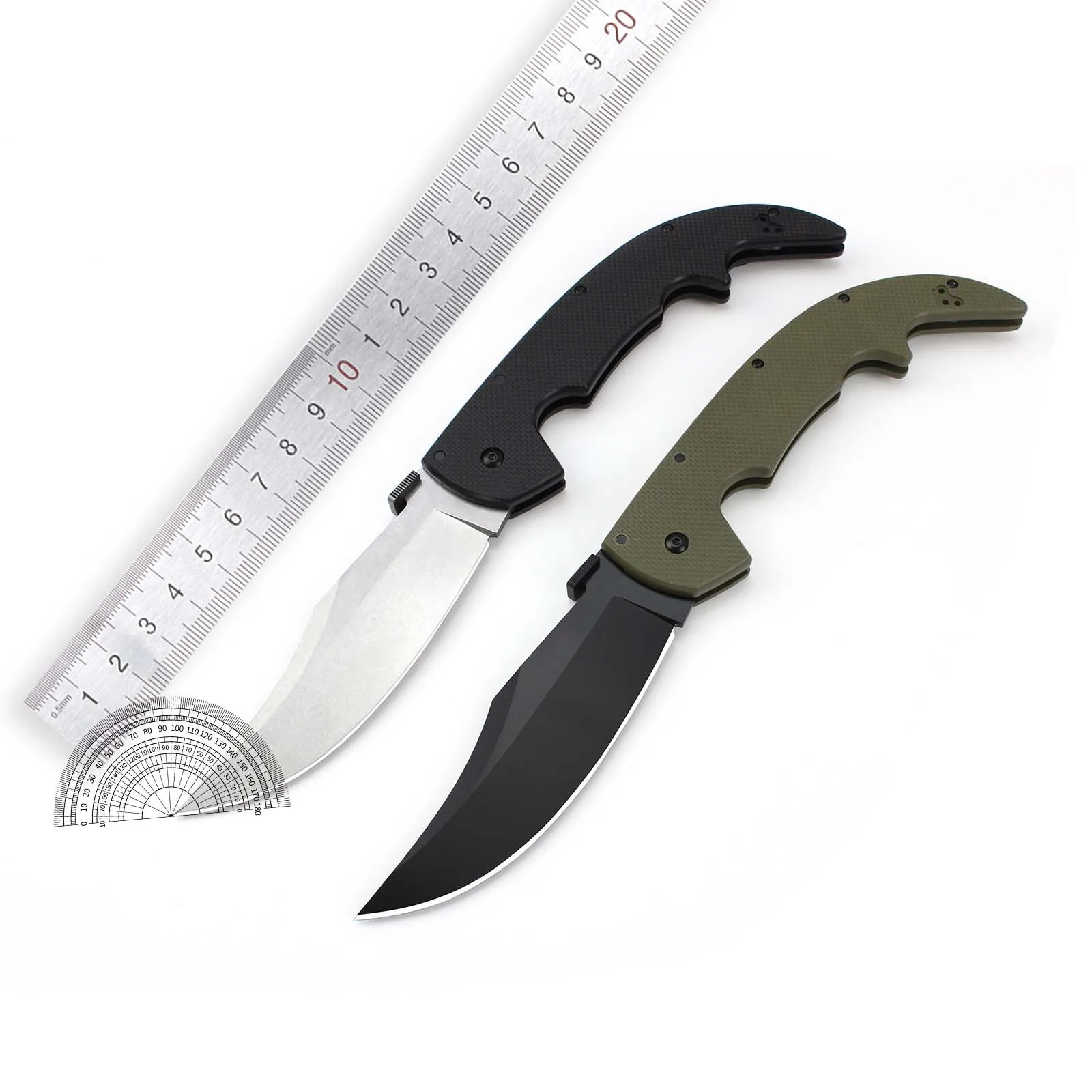 Portable High Hardness Folding Knife ES AUS-10A Blade G10 Handle Wilderness Hiking Outdoor Knives Large size for men Gift