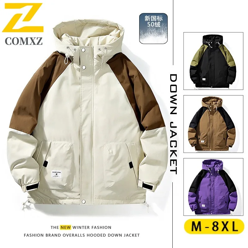 COMXZ أسفل سترة الرجال المعيار الوطني 50% الأبيض بطة أسفل عمال مقنعين الكورية نمط مقاوم للماء سترة واقية تسلق دعوى #3