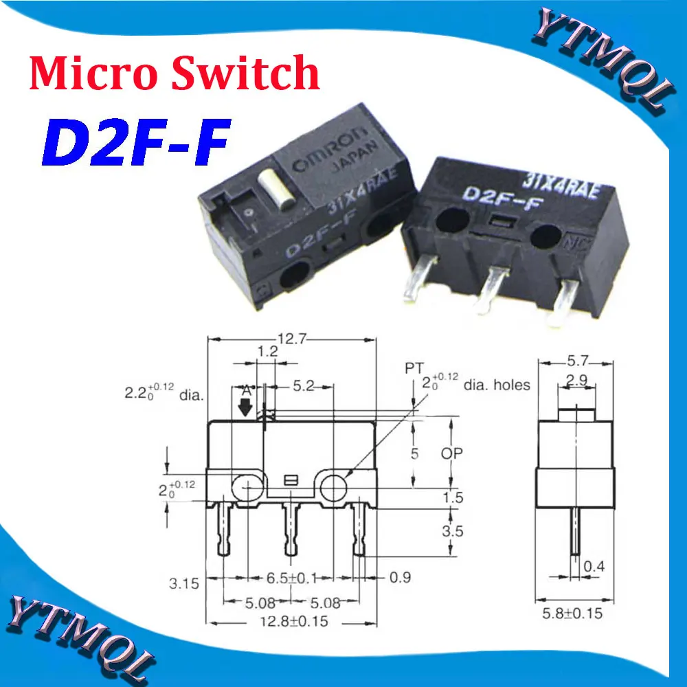 1-10Pcs  Mouse Micro Switch D2F-F Mouse Button Fretting D2F