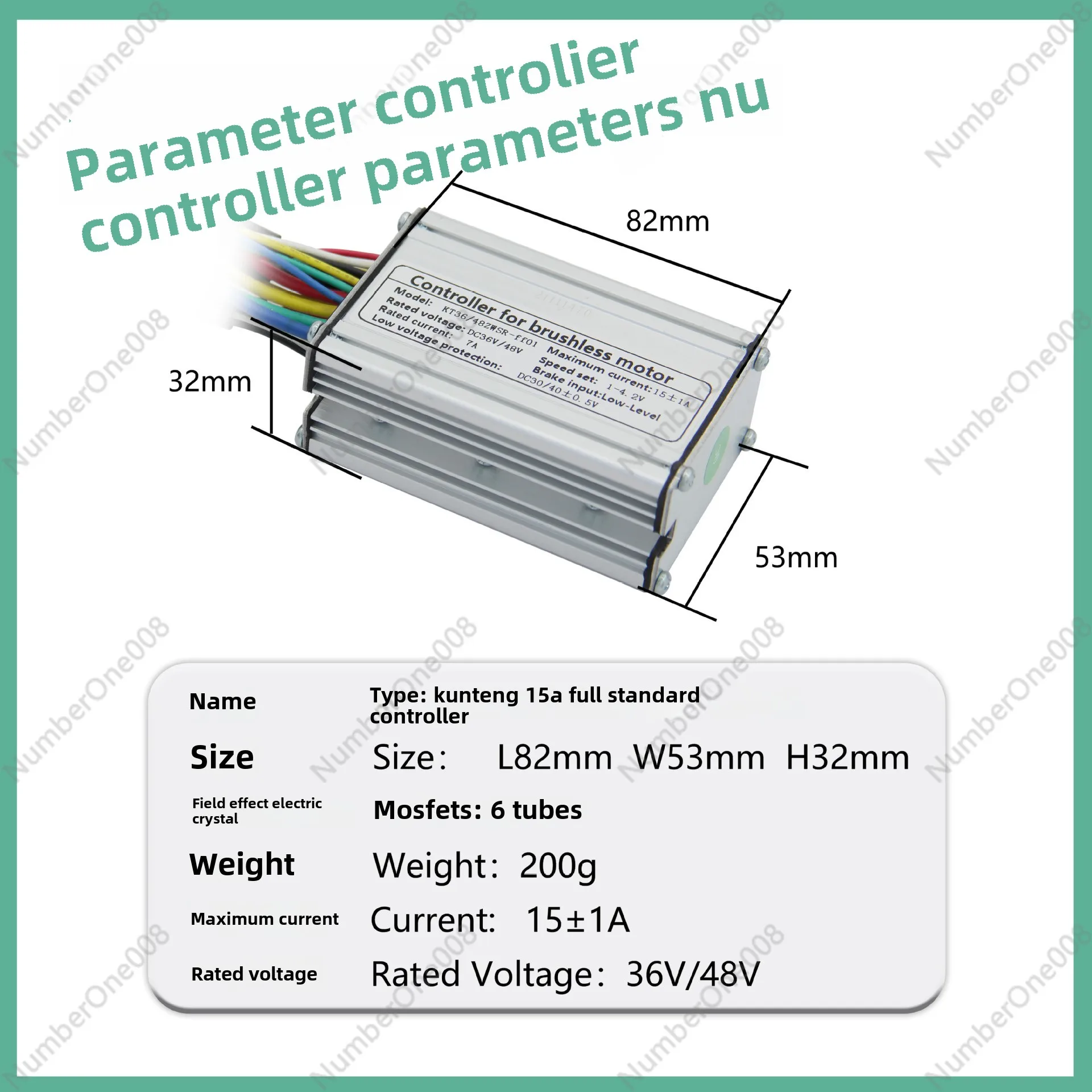 Electric Bicycle Mountain Bike Lithium Battery, Quantum 6 Tube 36V/48V KT-15A Square Wave Full Ordinary Head Controller