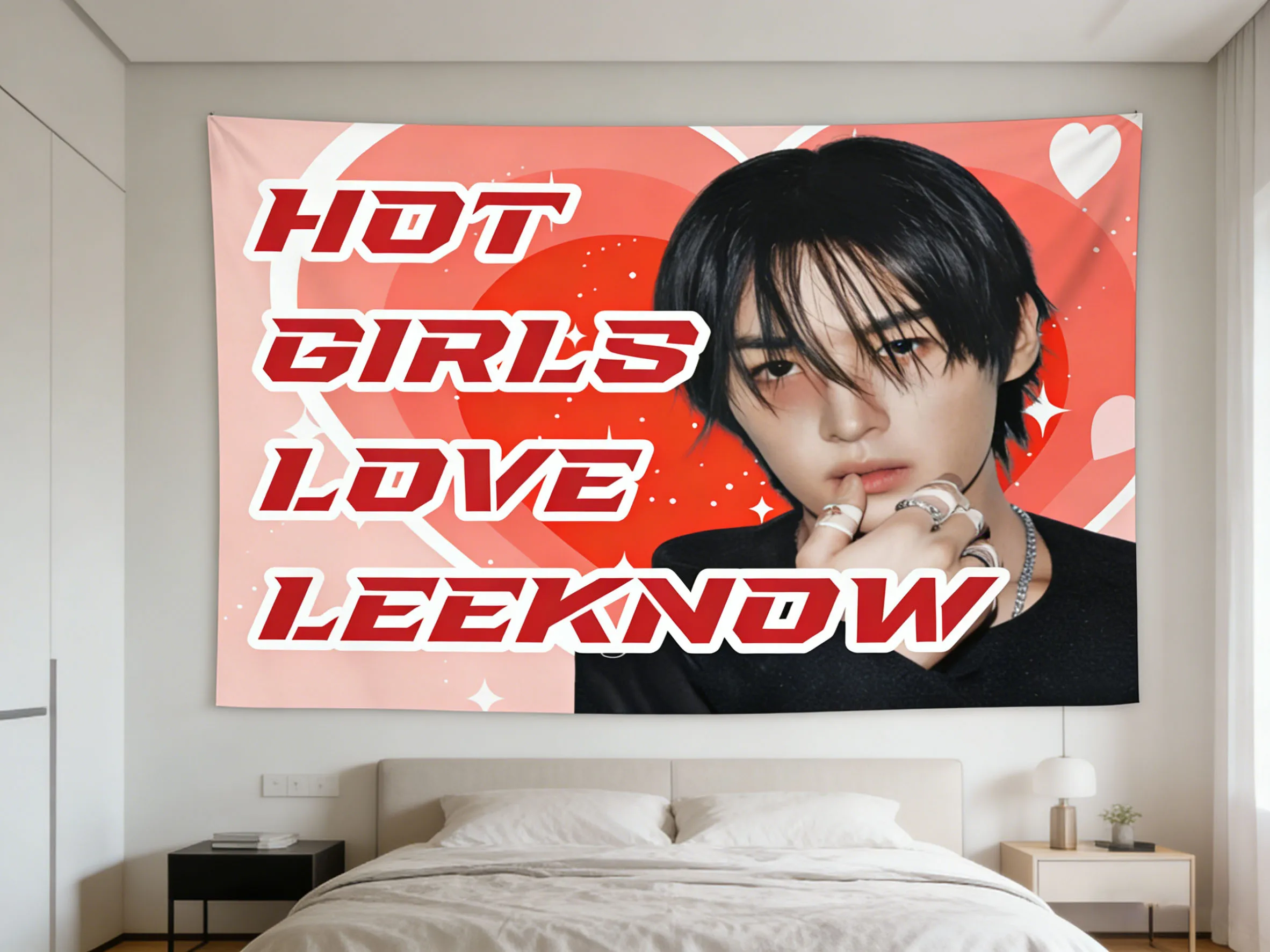 1pc Tapeçaria Personalizada K-pop Lino Vibe, Bandeira de Fã Personalizada, Decoração Estética para Quarto e Dormitório, Presente para Concerto de Ídolos K-pop