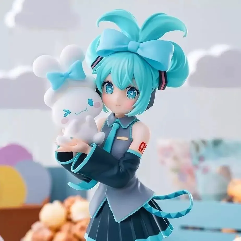 Nouvelle figurine Hatsune Miku X Cinnamoroll de 21 cm, figurine d'anime, objets de collection, modèles en PVC, décorations décoratives, cadeau mignon pour enfants