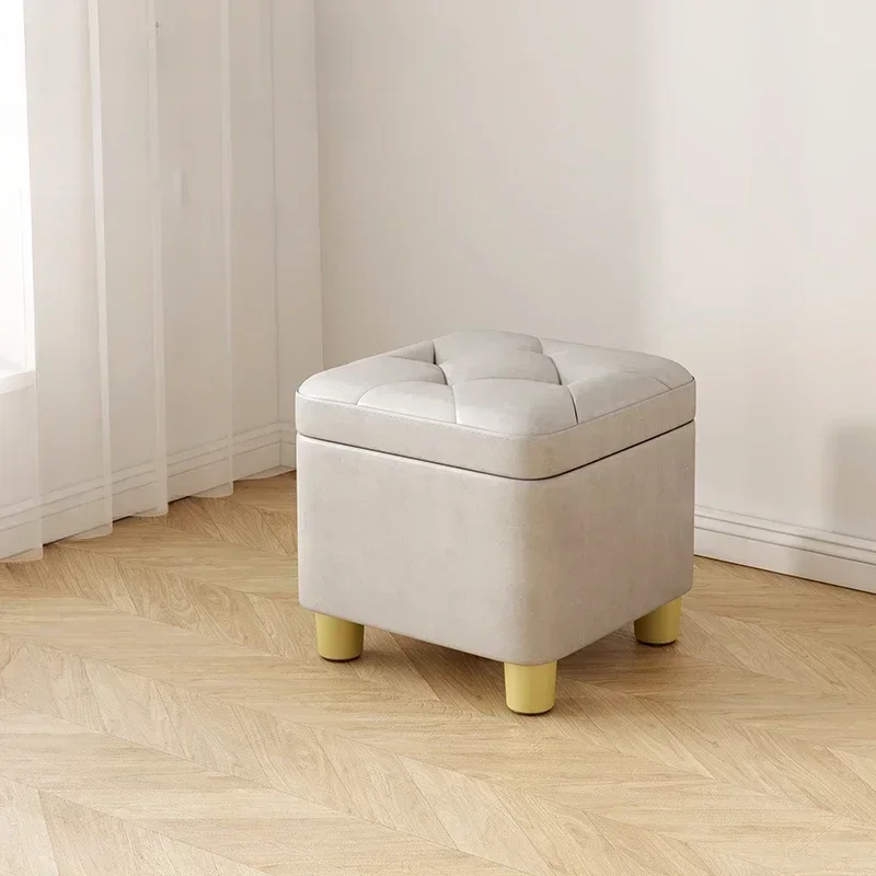 Nordic Step Stool Interior Footrest Vanity Chair Low Wooden Stool Room Ottoman Seat Puffs Meuble De Chambre Minimalist Furniture