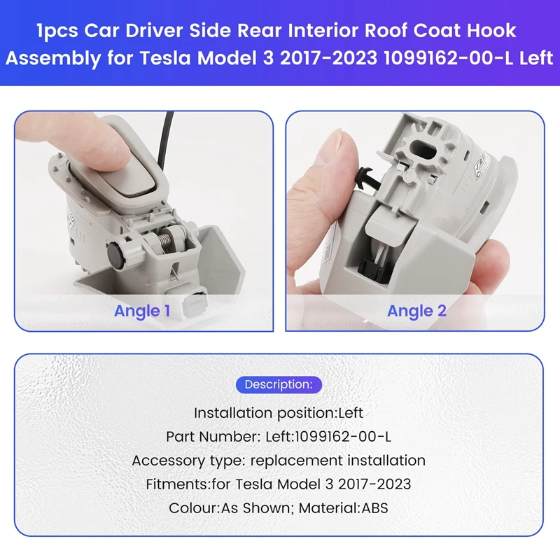 1 قطعة سائق السيارة الجانب الخلفي الداخلية سقف خطاف تعليق المعاطف الجمعية ل تسلا نموذج 3 2017-2023 #5