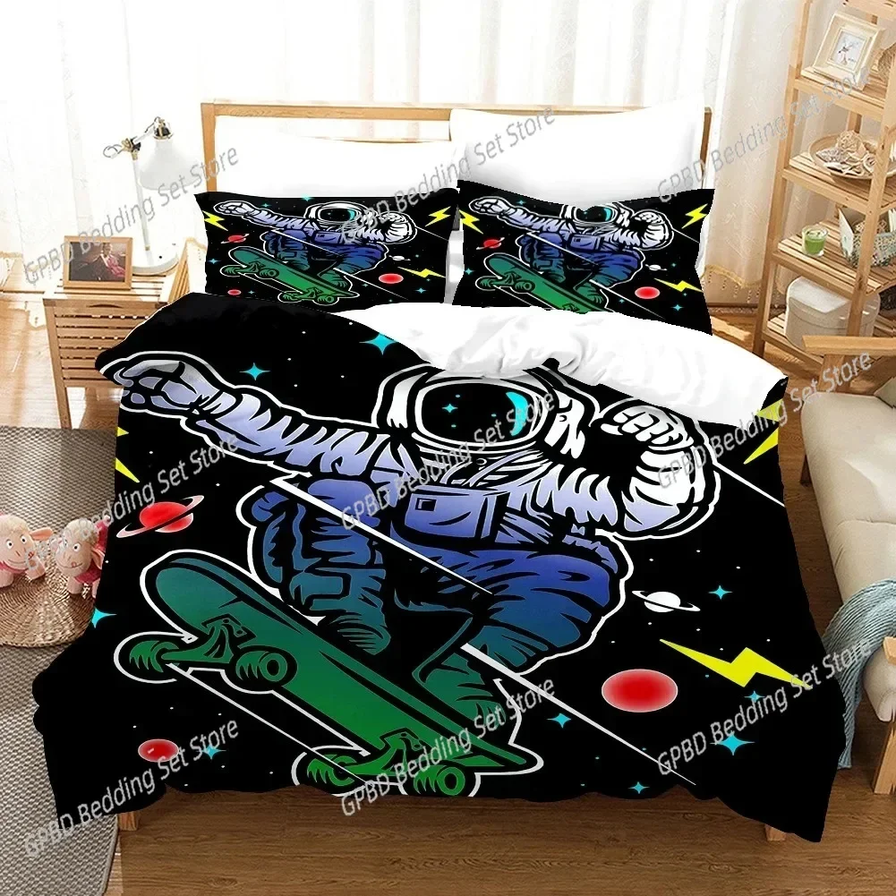 3D Scooter Skateboard Fashion Comfortable Duvet Quilt Cover Pillowcase Bedding Set Children Bedroom Decoration Home Textile