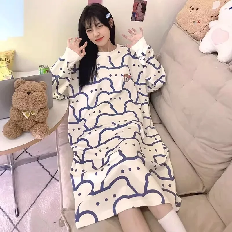 Plus Size 5XL 150KG Winter Fleece Night Dress Pajama Women Night Shirts Nightgowns Sleepwear for Sleeping Warm sleepwear