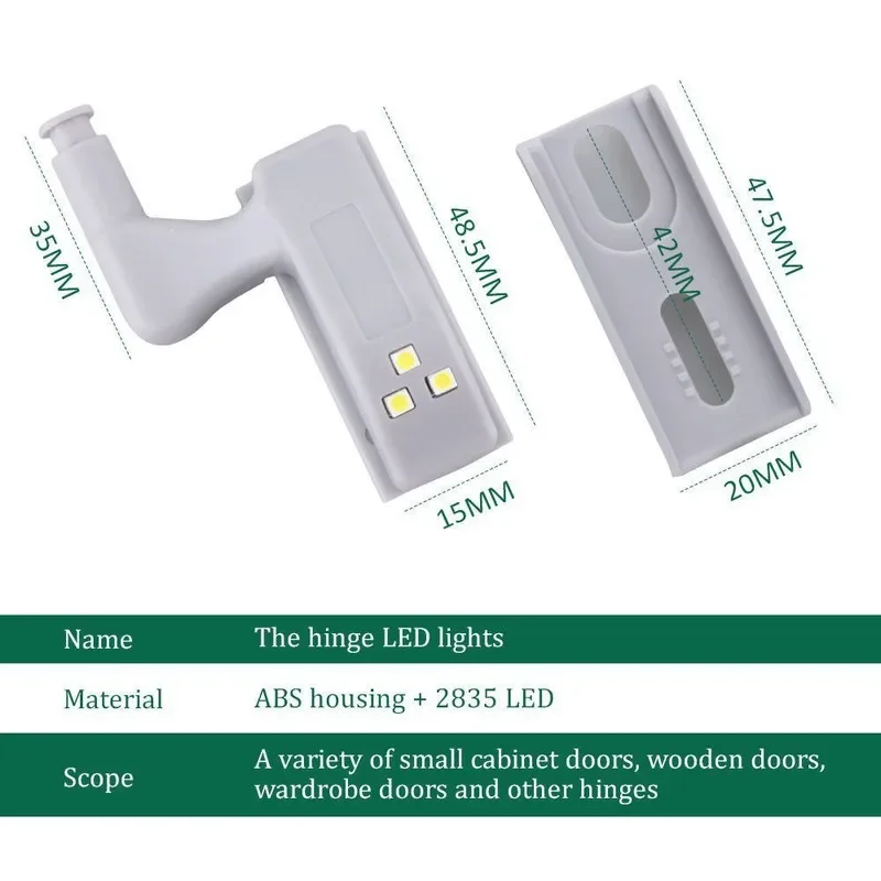Universal 3- LED Under Cabinet Light Universal Wardrobe Light Sensor Led Armario Inner Hinge Lamp For Cupboard Closet Kitchen