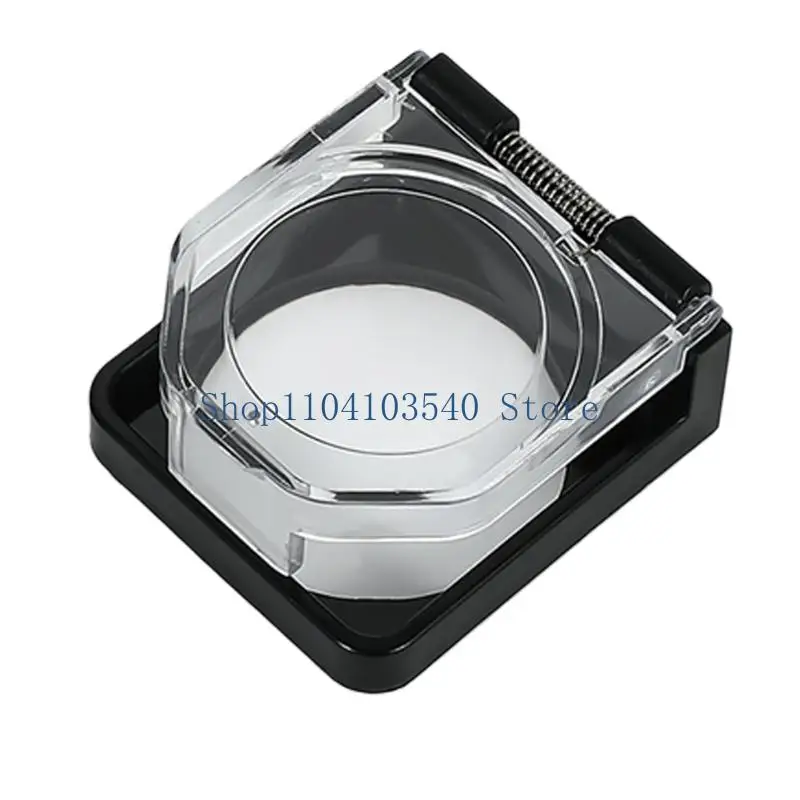 02DC Push Button Switches Cover with Clear Lift Up Lid, Spring Opening Top and Black Base for Cleaner Button Area Daily Dust